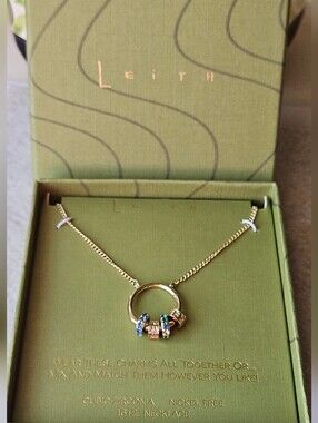 Leith Cubic Zirconia Rondelle Charm Circle Pendant Necklace